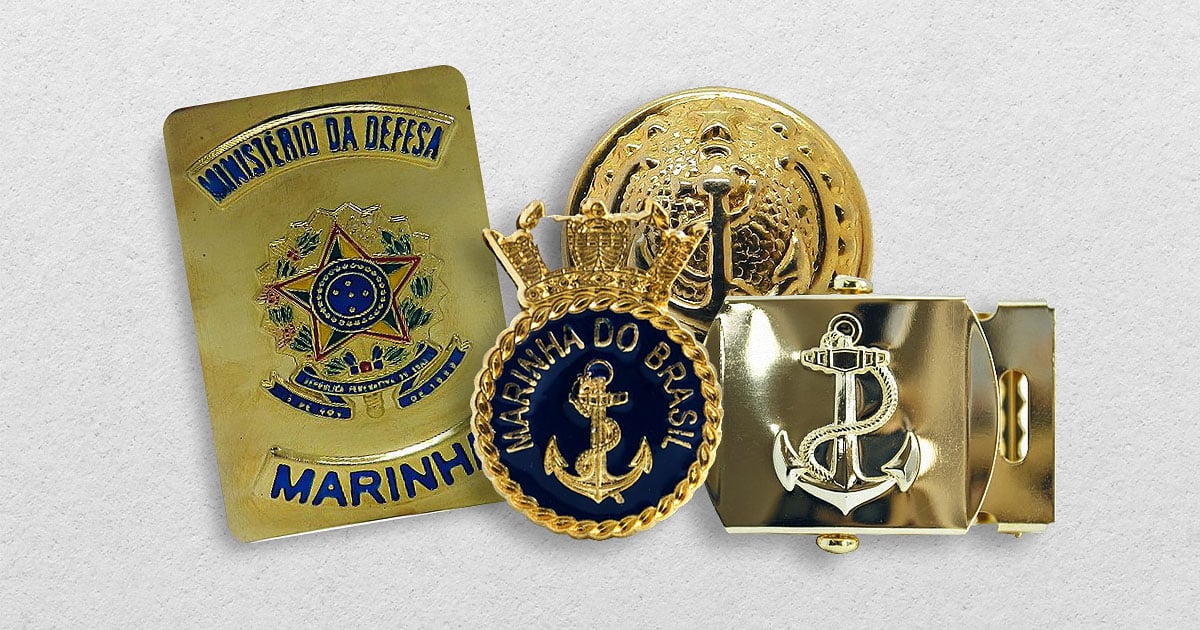Artigos de metal da Marinha do Brasil